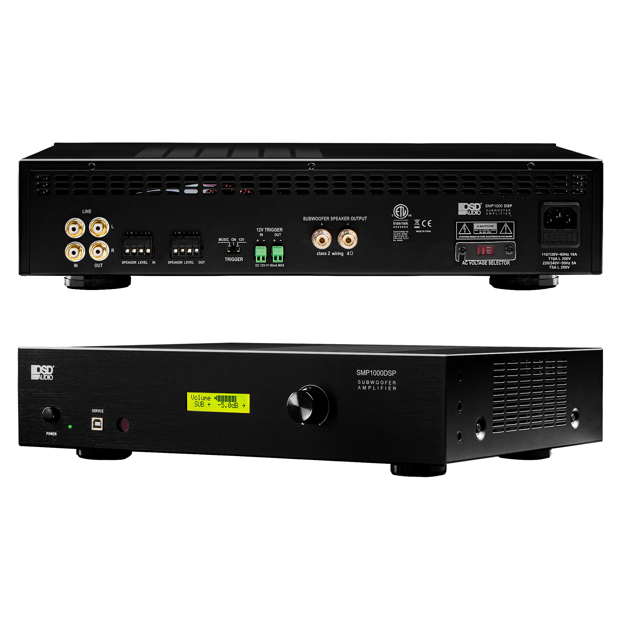 Class D Digital Subwoofer Amplifier w/ Digital Sound Processing (1000 Watts RMS @4 Ohm) SMP1000DSP